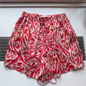 NICHOLAS Vibrant Pink and Cream Patterned Shorts